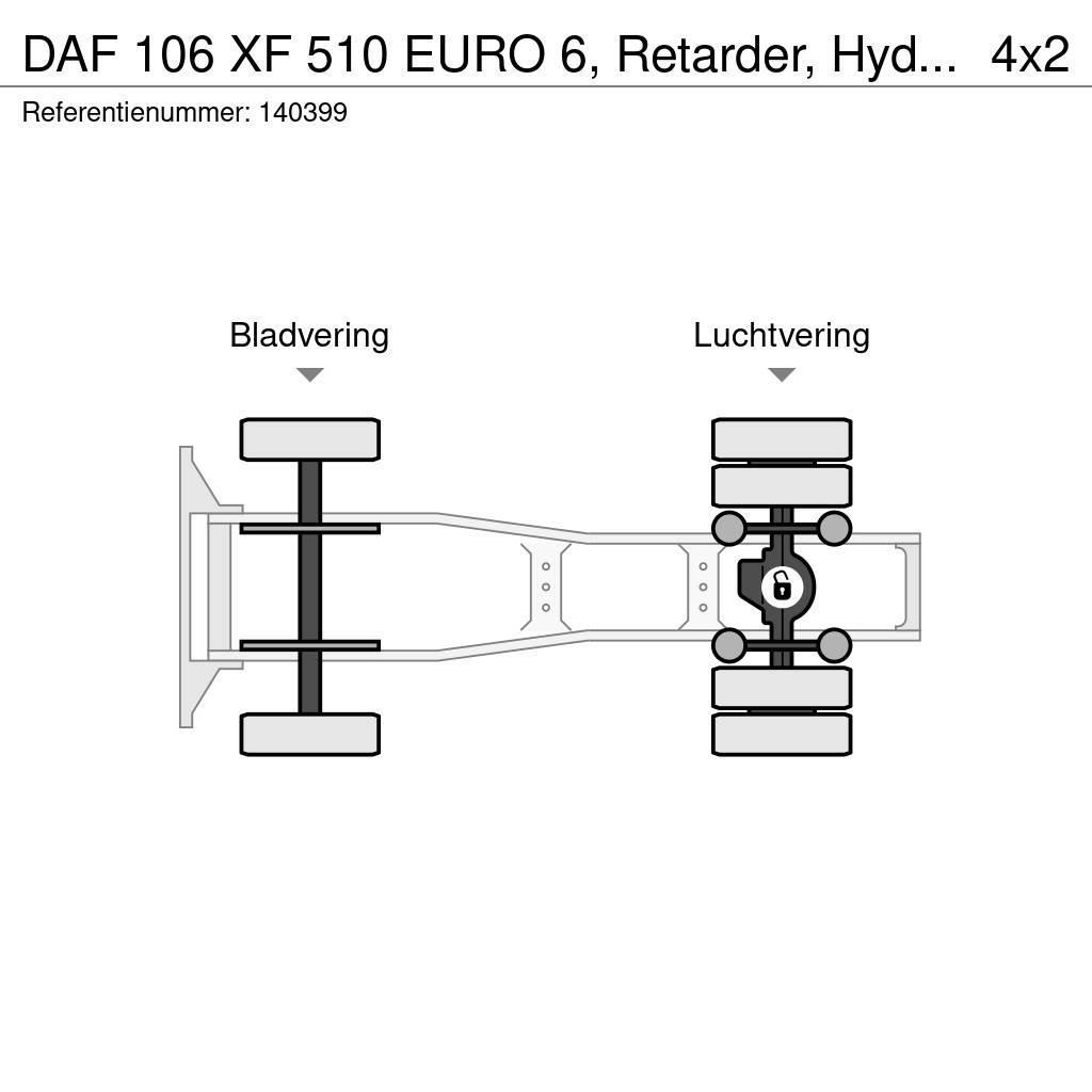 DAF 106 XF 510 EURO 6, Retarder, Hydraulic Dragbilar