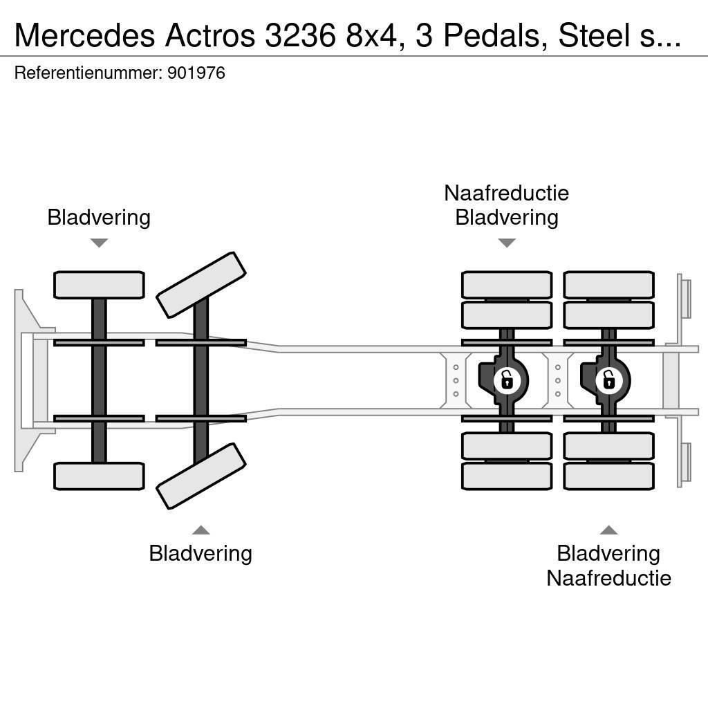 Mercedes-Benz Actros 3236 8x4, 3 Pedals, Steel suspension, Telli Tippbilar