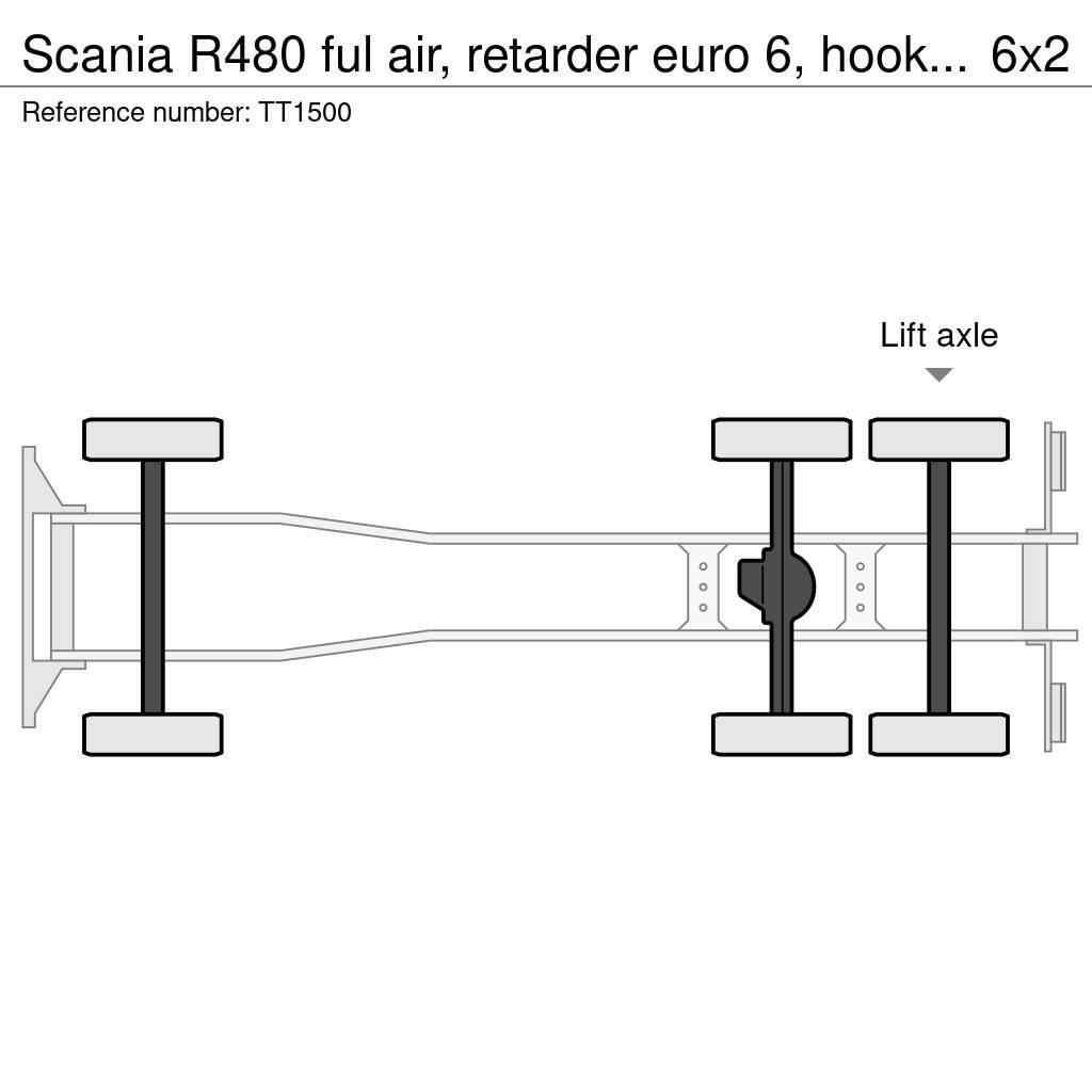 Scania R480 ful air, retarder euro 6, hooklift Lastväxlare/Krokbilar