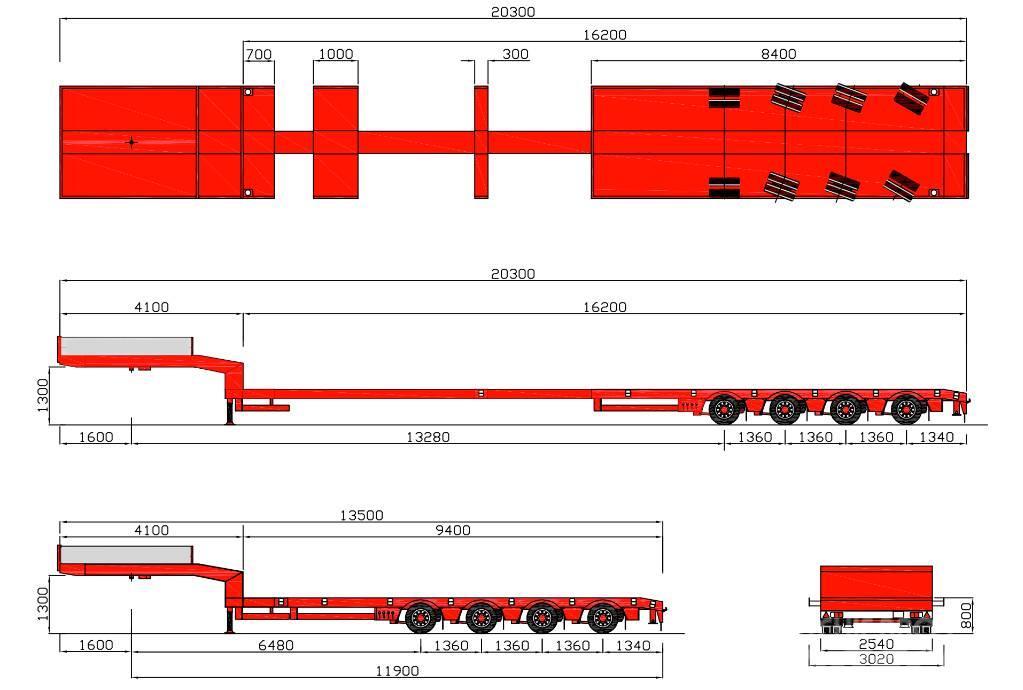 Faymonville STZ41X71-3 Låg lastande semi trailer