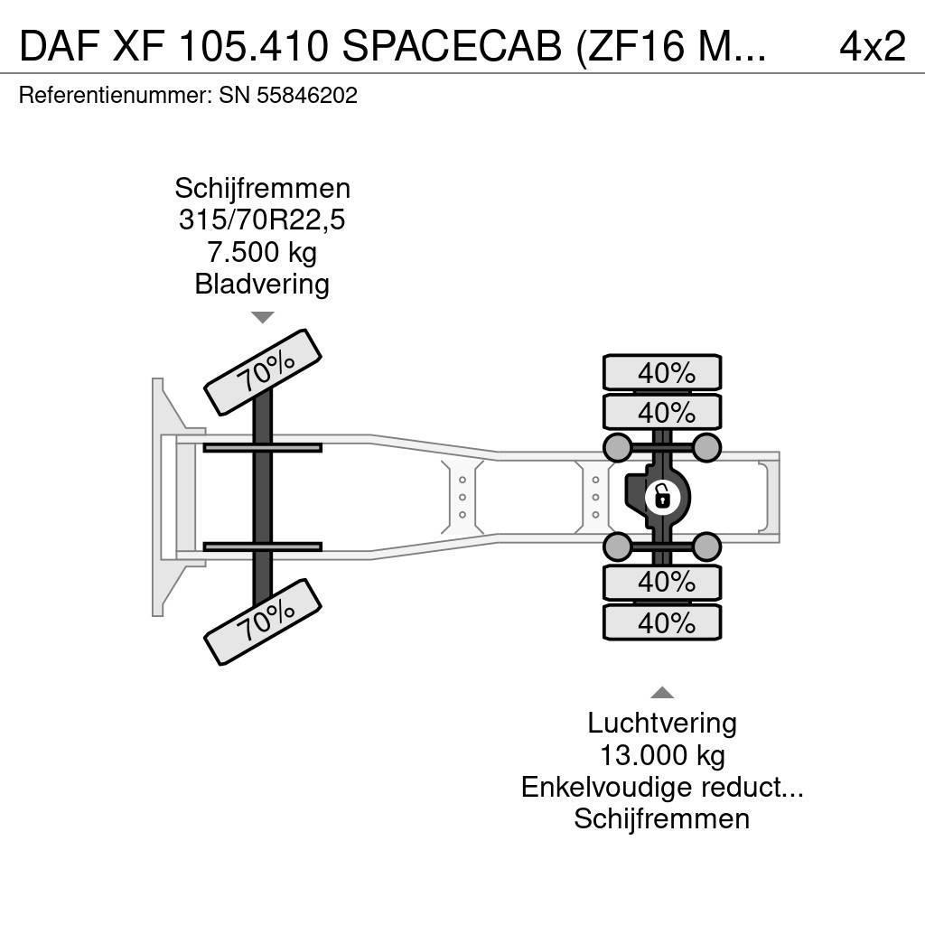 DAF XF 105.410 SPACECAB (ZF16 MANUAL GEARBOX / MX-BRAK Dragbilar