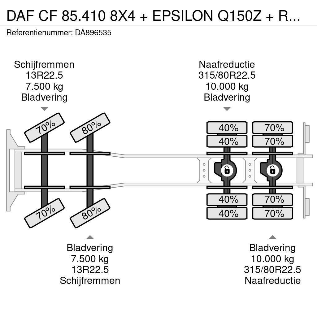 DAF CF 85.410 8X4 + EPSILON Q150Z + REMOTE - FULL STEE Tippbilar