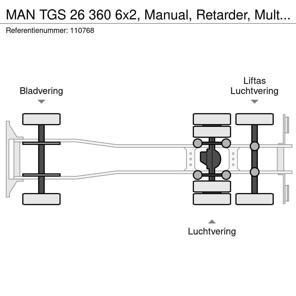 MAN TGS 26 360 6x2, Manual, Retarder, Multilift Lastväxlare/Krokbilar