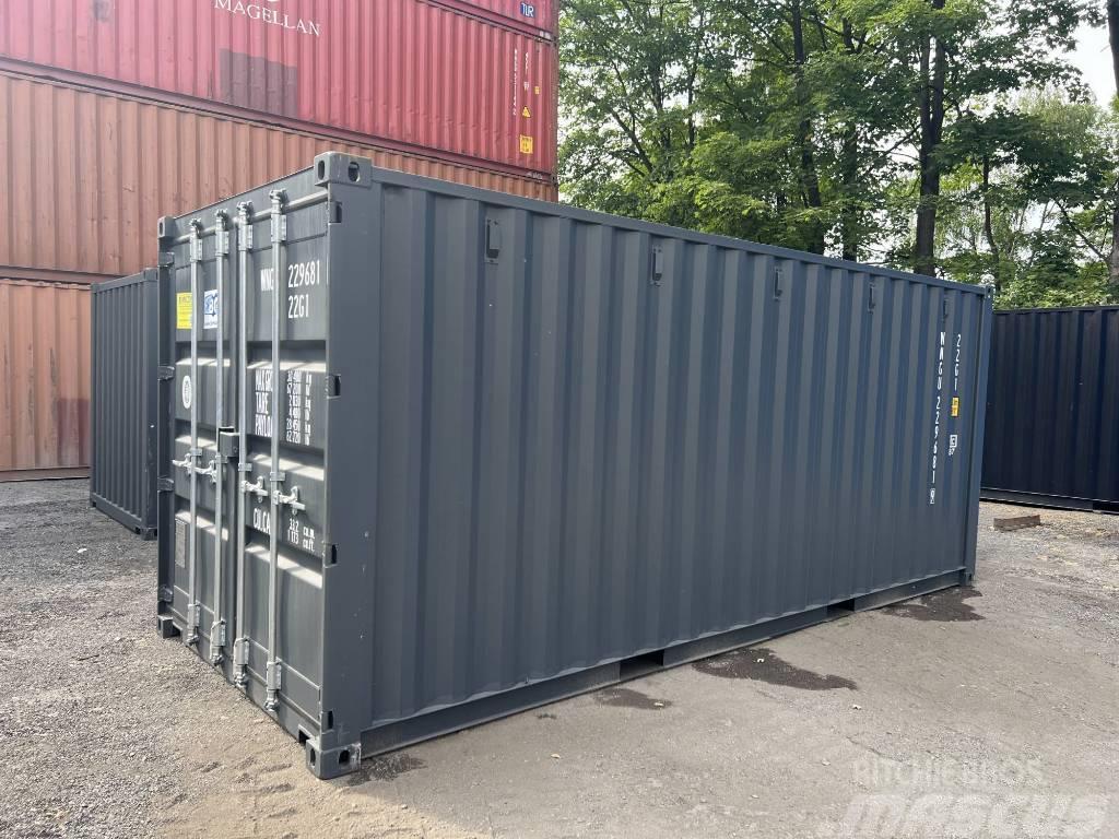  20' DV Lagercontainer ONE WAY Seecontainer/RAL7016 Förrådscontainers