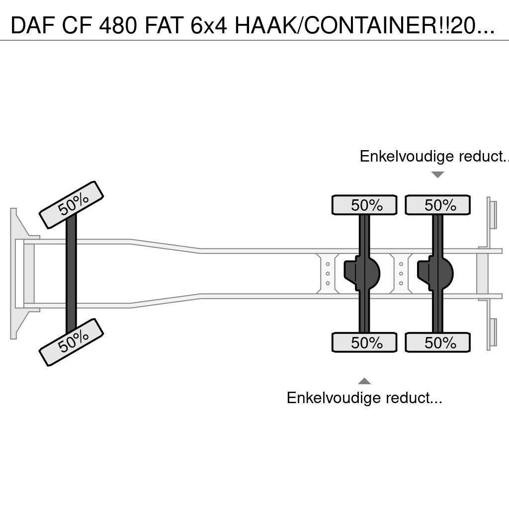 DAF CF 480 FAT 6x4 HAAK/CONTAINER!!2021!!34dkm!! Lastväxlare/Krokbilar