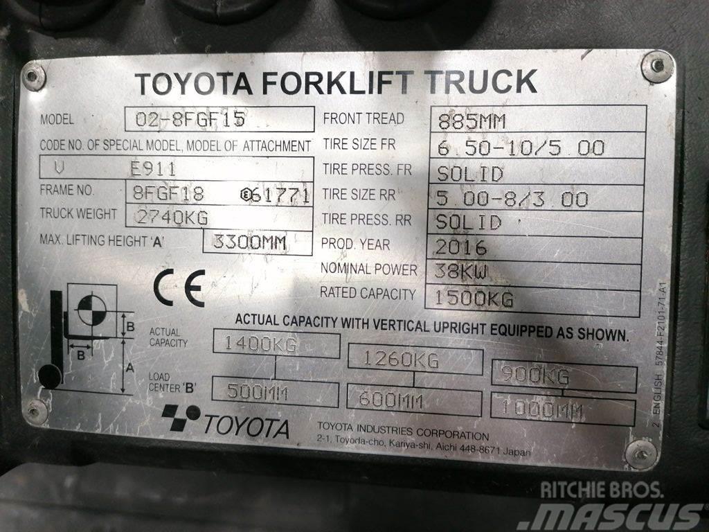 Toyota 02-8FGF15 Gasolmotviktstruckar