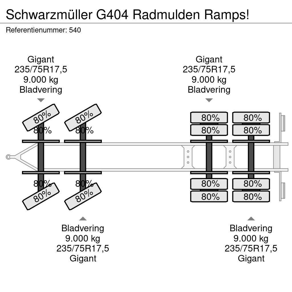 Schwarzmüller G404 Radmulden Ramps! Maskintransporter