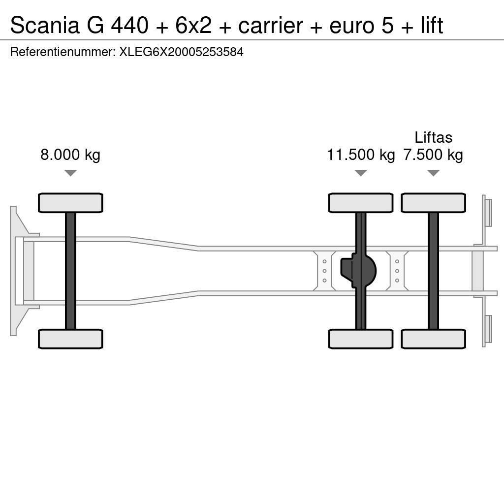 Scania G 440 + 6x2 + carrier + euro 5 + lift Skåpbilar Kyl/Frys/Värme