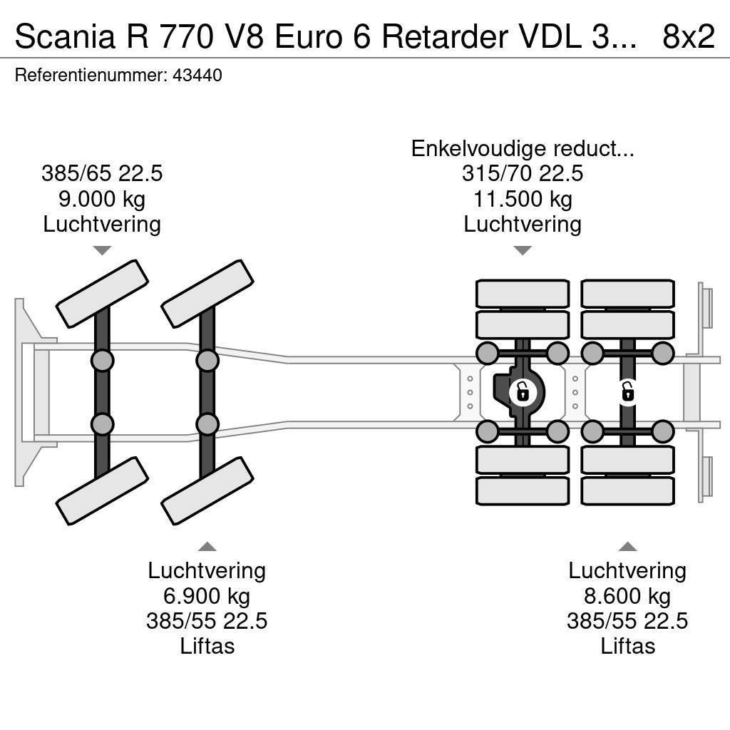 Scania R 770 V8 Euro 6 Retarder VDL 30 Ton haakarmsysteem Lastväxlare/Krokbilar