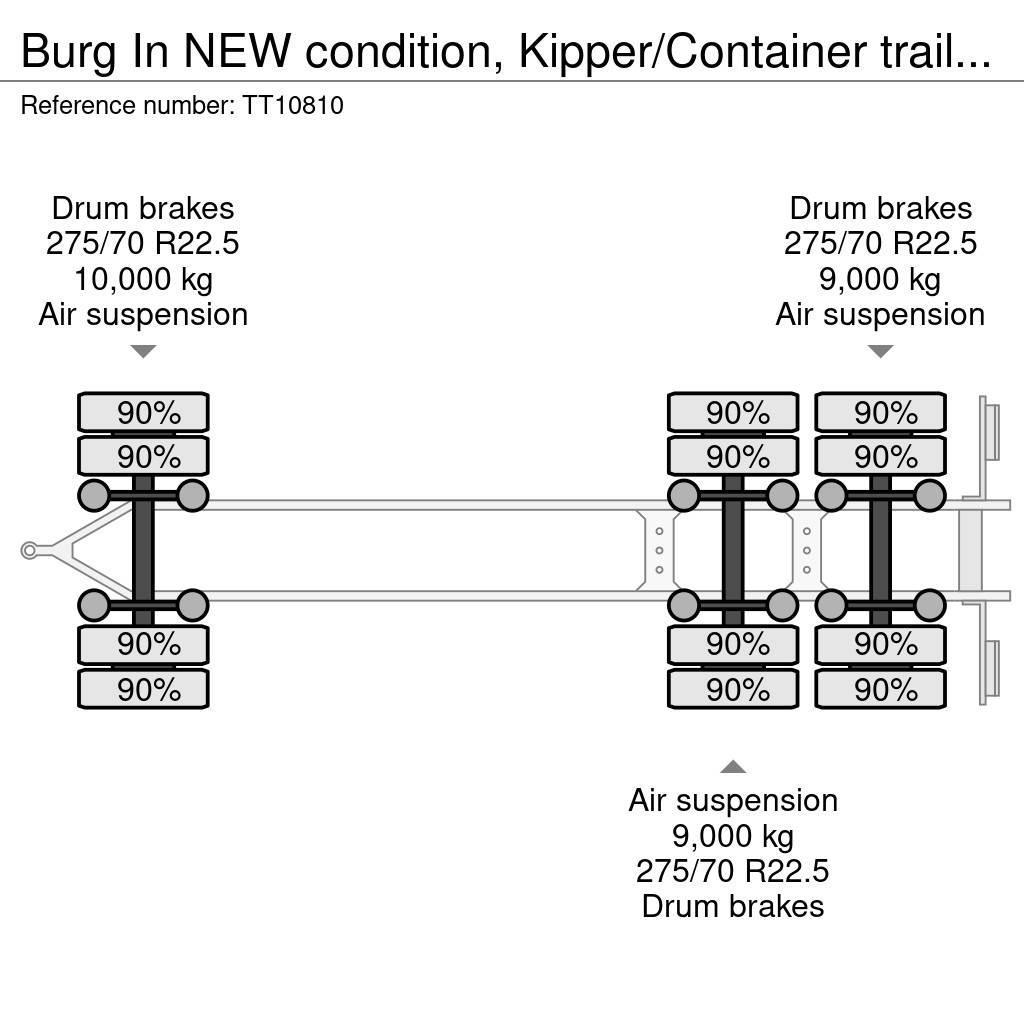 Burg In NEW condition, Kipper/Container trailer Växelflak-/Containersläp