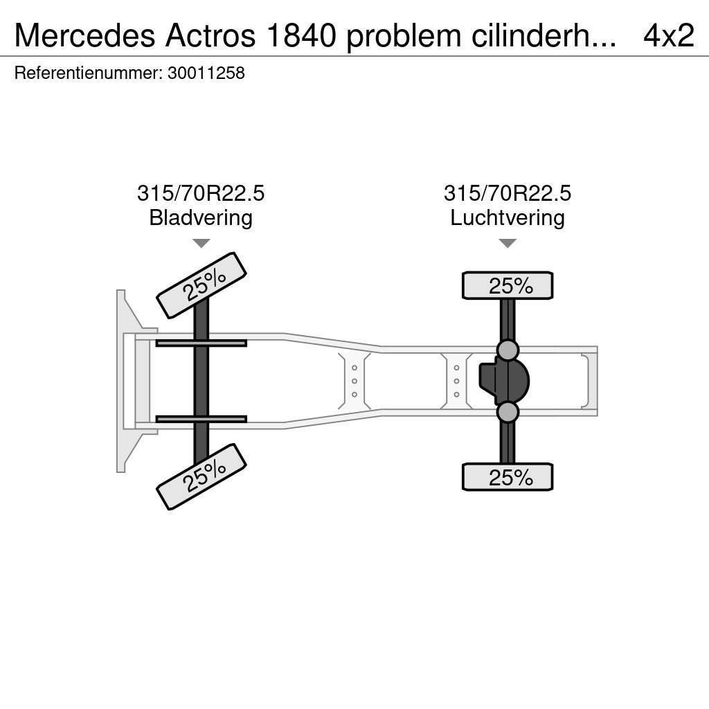 Mercedes-Benz Actros 1840 problem cilinderhead Dragbilar