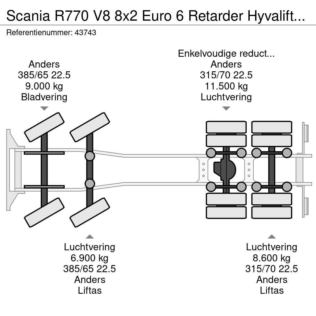 Scania R770 V8 8x2 Euro 6 Retarder Hyvalift 26 Ton NEW AN Lastväxlare/Krokbilar