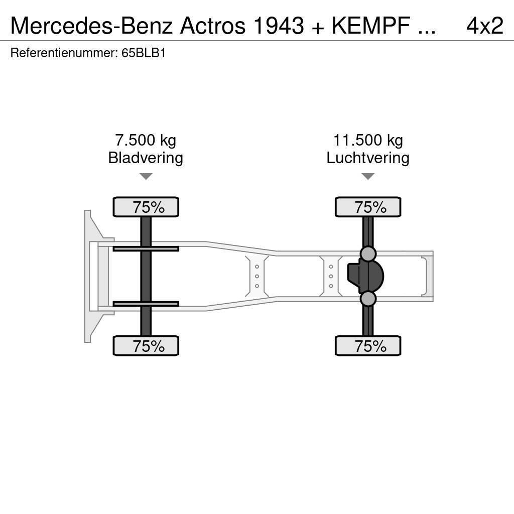 Mercedes-Benz Actros 1943 + KEMPF SKM 35/3 Zeer mooie NL combina Dragbilar