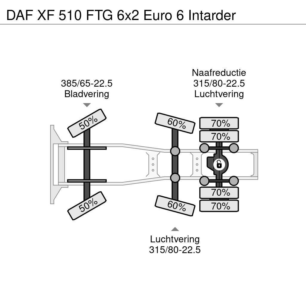 DAF XF 510 FTG 6x2 Euro 6 Intarder Dragbilar