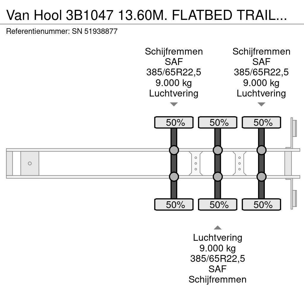 Van Hool 3B1047 13.60M. FLATBED TRAILER WITH 40FT TWISTLOCK Flaktrailer