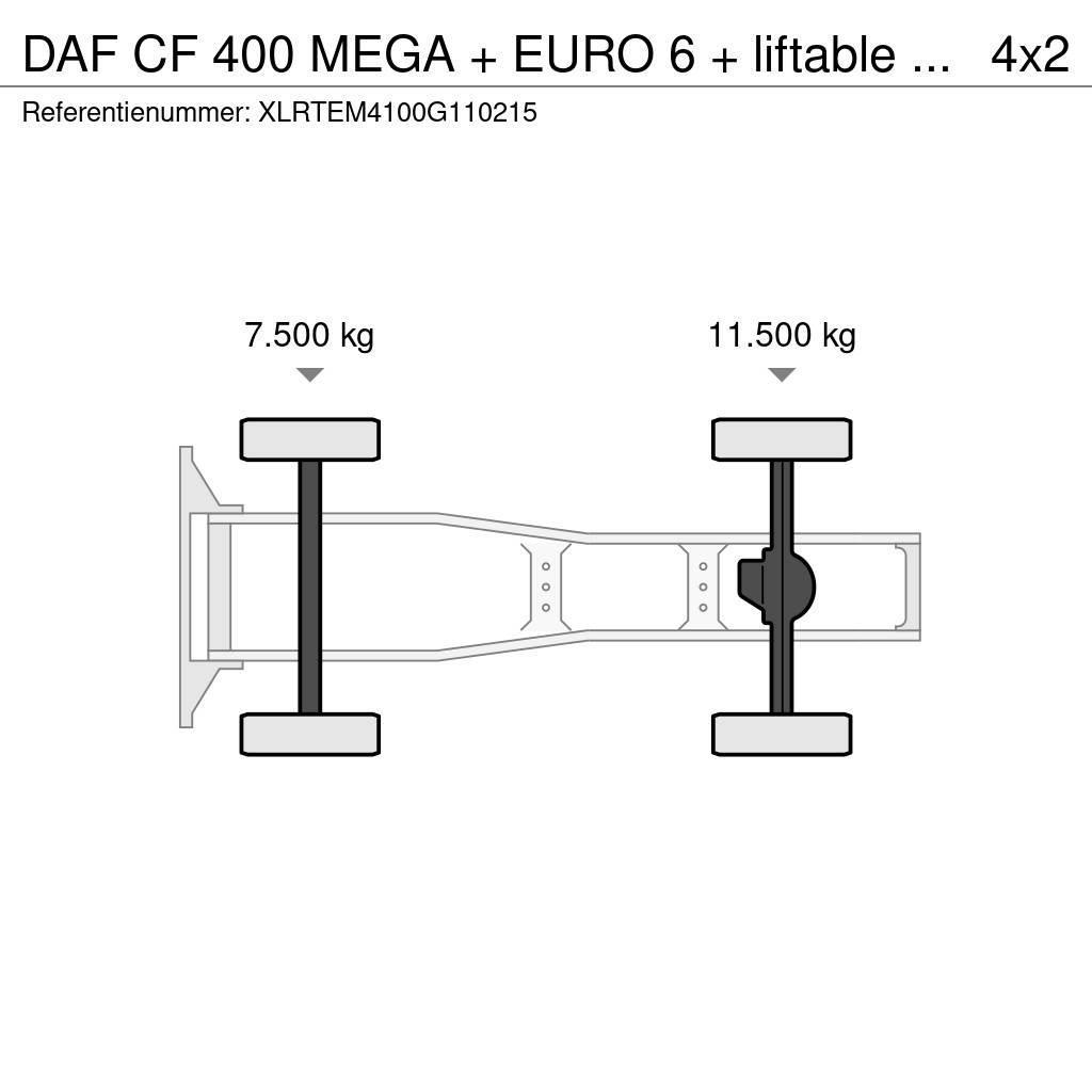 DAF CF 400 MEGA + EURO 6 + liftable 5th wheel Dragbilar