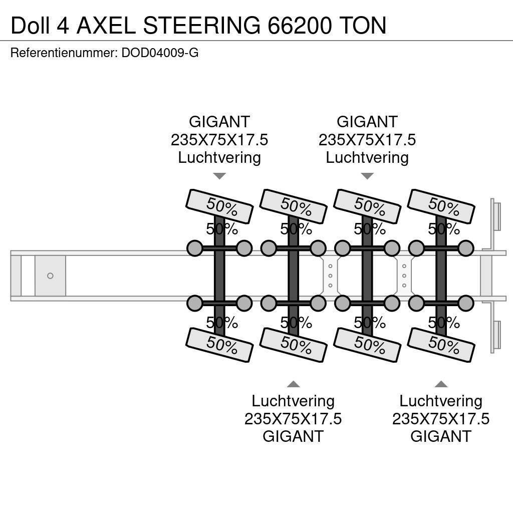 Doll 4 AXEL STEERING 66200 TON Låg lastande semi trailer
