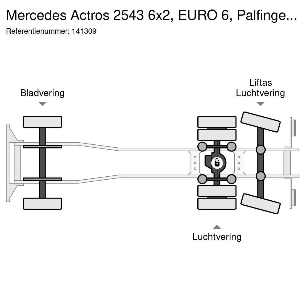 Mercedes-Benz Actros 2543 6x2, EURO 6, Palfinger, Retarder Lastväxlare/Krokbilar
