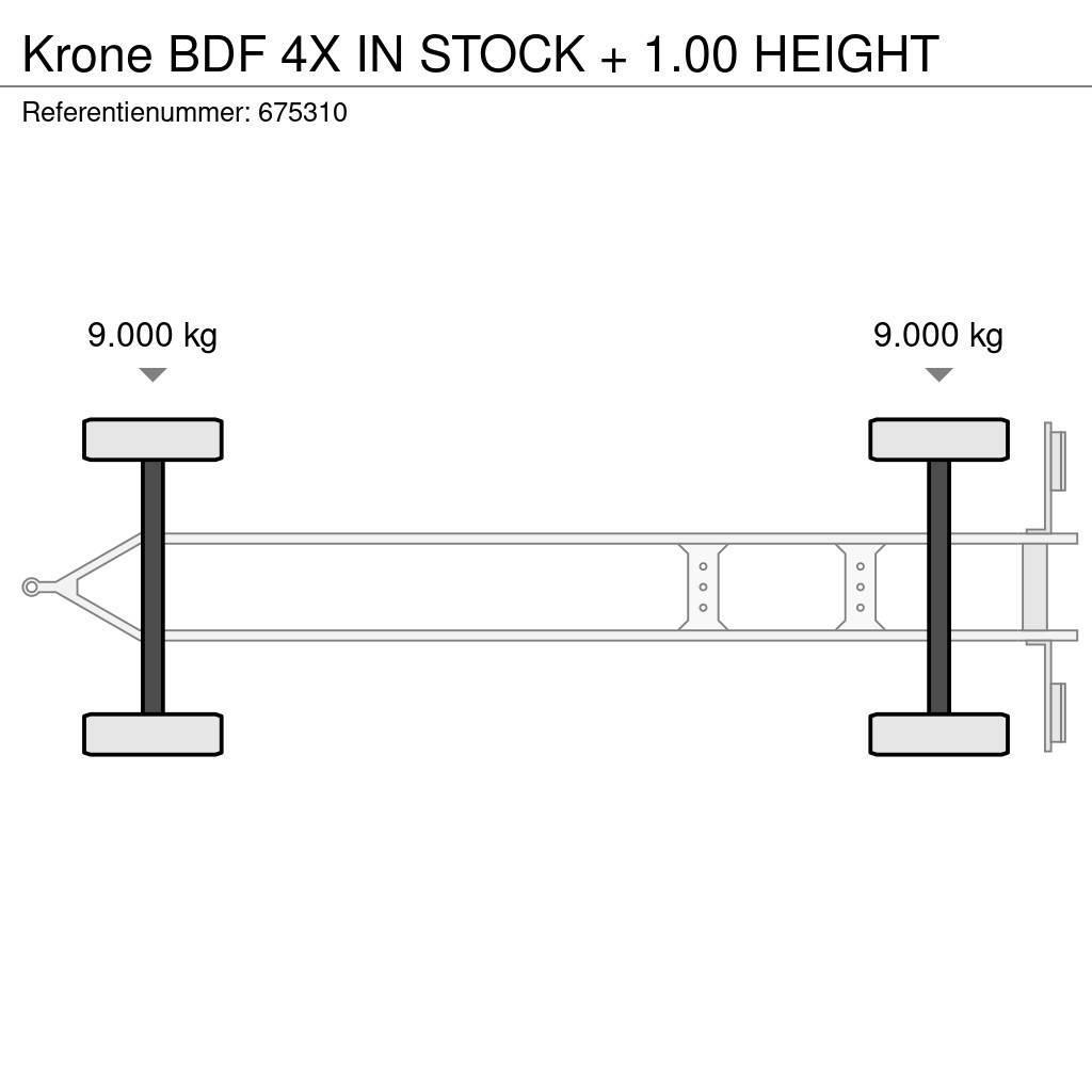 Krone BDF 4X IN STOCK + 1.00 HEIGHT Lastväxlarsläp