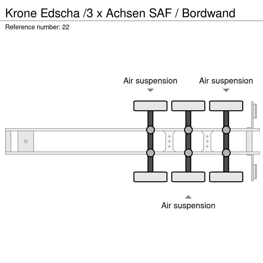 Krone Edscha /3 x Achsen SAF / Bordwand Kapelltrailer