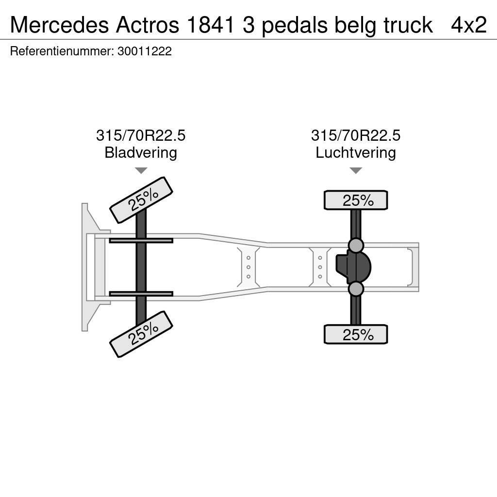 Mercedes-Benz Actros 1841 3 pedals belg truck Dragbilar