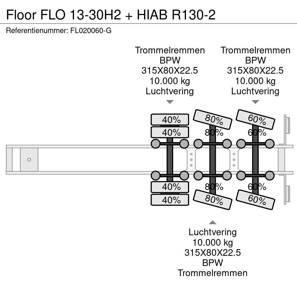 Floor FLO 13-30H2 + HIAB R130-2 Flaktrailer