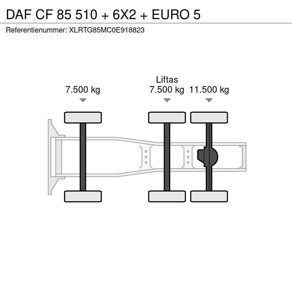 DAF CF 85 510 + 6X2 + EURO 5 Dragbilar