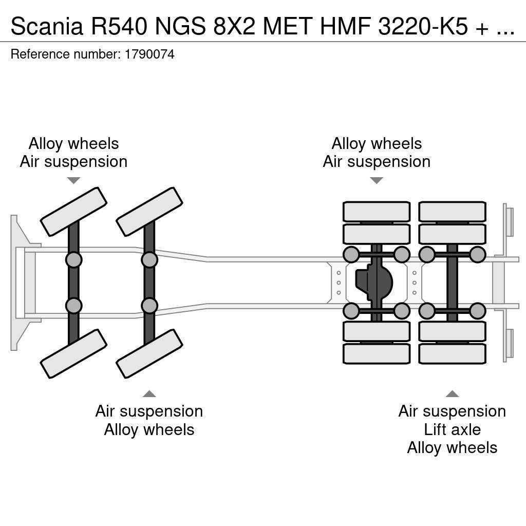 Scania R540 NGS 8X2 MET HMF 3220-K5 + JIB FJ1000-K4 KRAAN Crane trucks