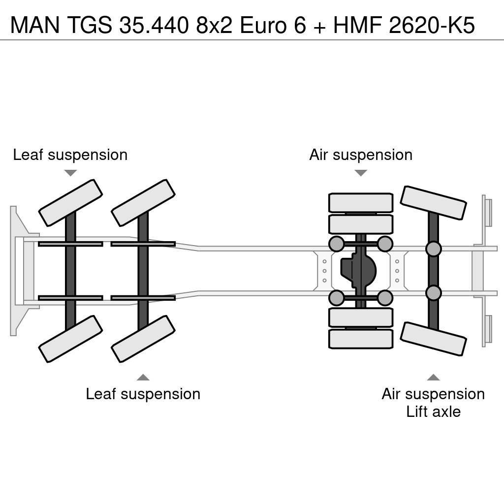 MAN TGS 35.440 8x2 Euro 6 + HMF 2620-K5 Allterrängkranar
