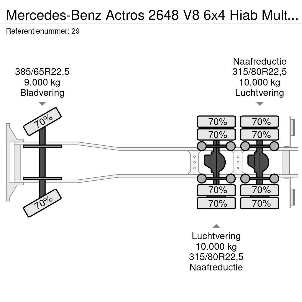 Mercedes-Benz Actros 2648 V8 6x4 Hiab Multilift 20 Tons Hooklift Lastväxlare/Krokbilar