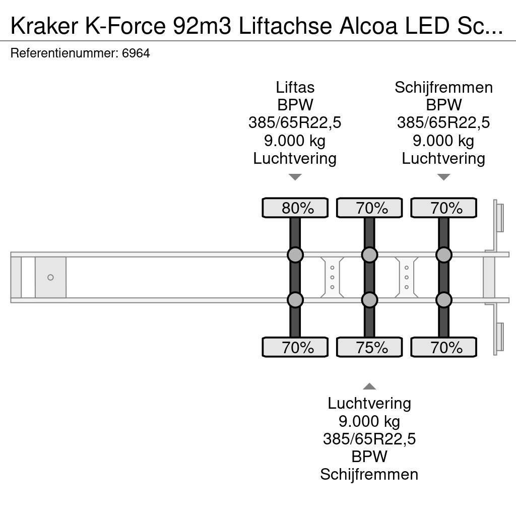 Kraker K-Force 92m3 Liftachse Alcoa LED Scheibenbremsen C Walking floor semitrailers