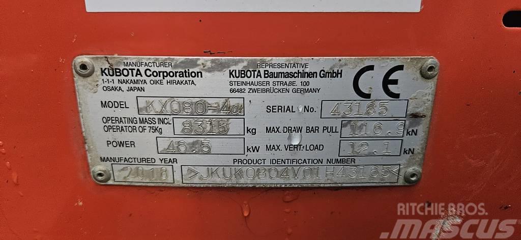 Kubota KX 080-4 Minigrävare < 7t