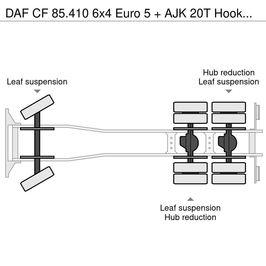 DAF CF 85.410 6x4 Euro 5 + AJK 20T Hooksystem Lastväxlare/Krokbilar