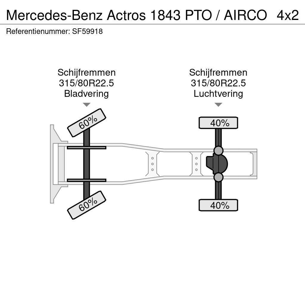 Mercedes-Benz Actros 1843 PTO / AIRCO Dragbilar
