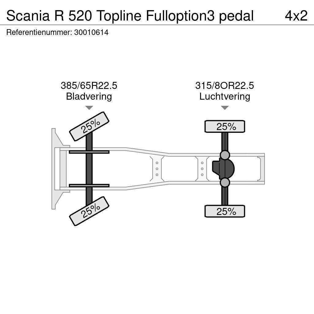 Scania R 520 Topline Fulloption3 pedal Dragbilar