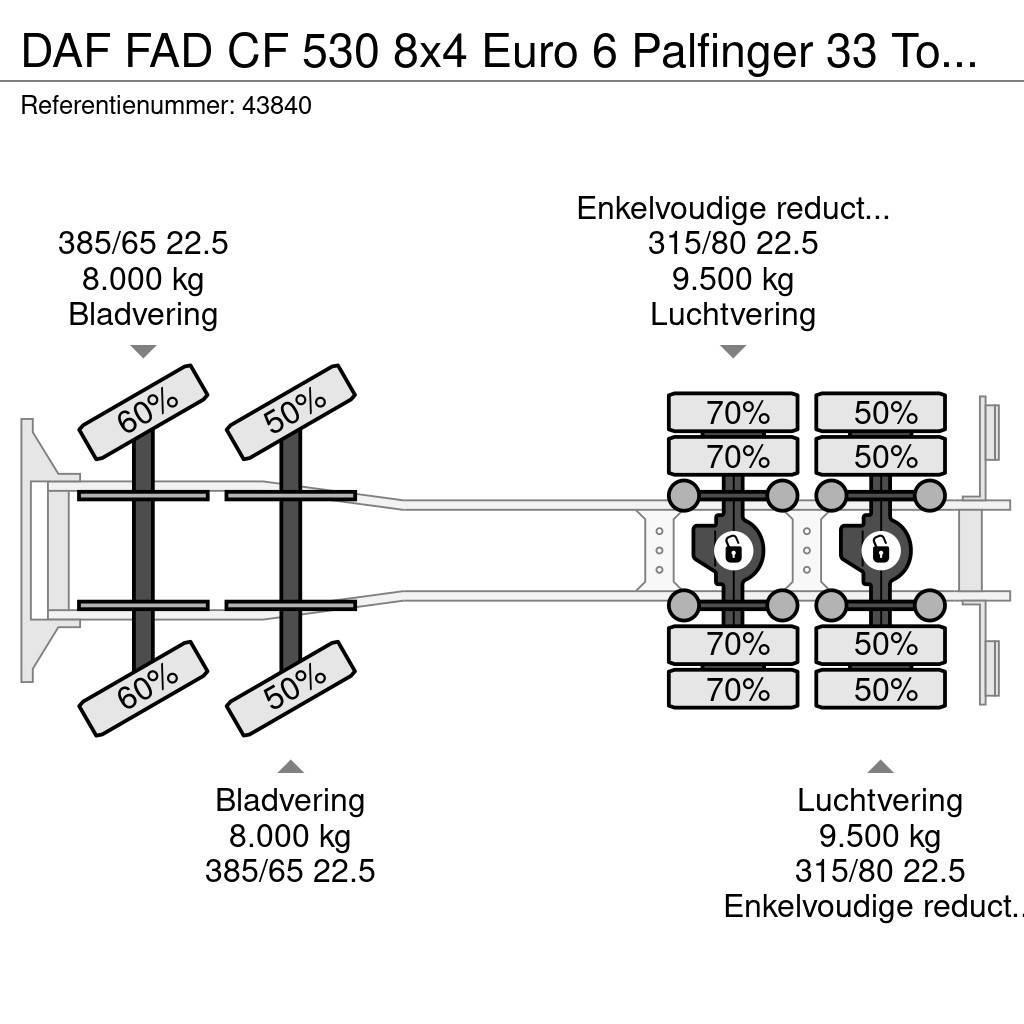 DAF FAD CF 530 8x4 Euro 6 Palfinger 33 Tonmeter laadkr Lastväxlare/Krokbilar