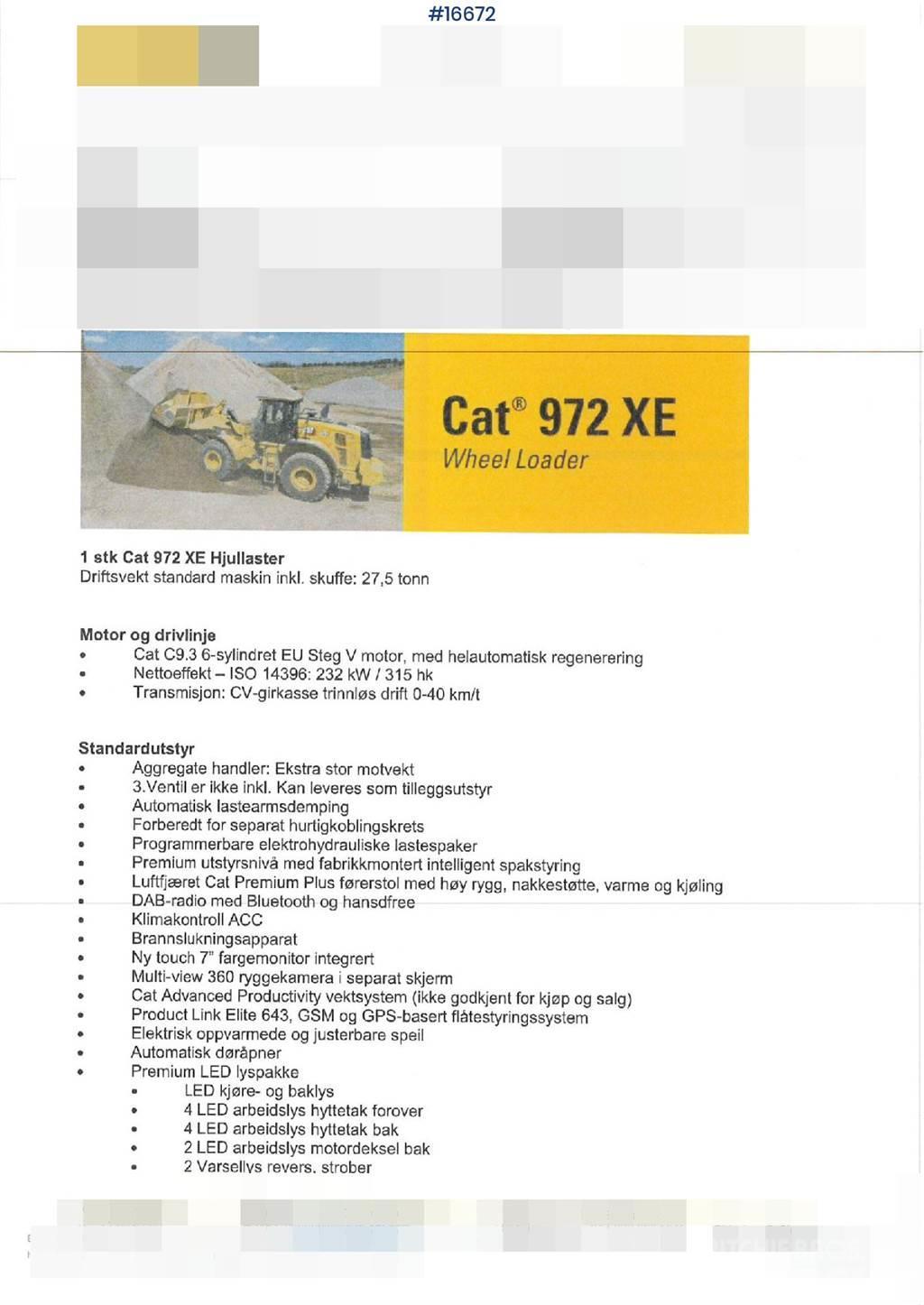 CAT 972 XE-GR. Brand new! Hjullastare