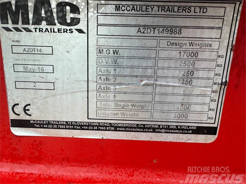 AG McCauley 14 Ton Dump Trailer, Oil & Air Brakes Tippvagnar