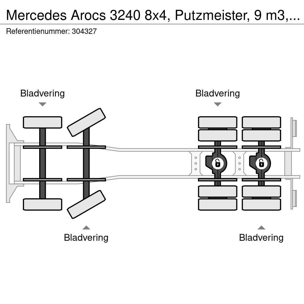 Mercedes-Benz Arocs 3240 8x4, Putzmeister, 9 m3, EURO 6 Cementbil
