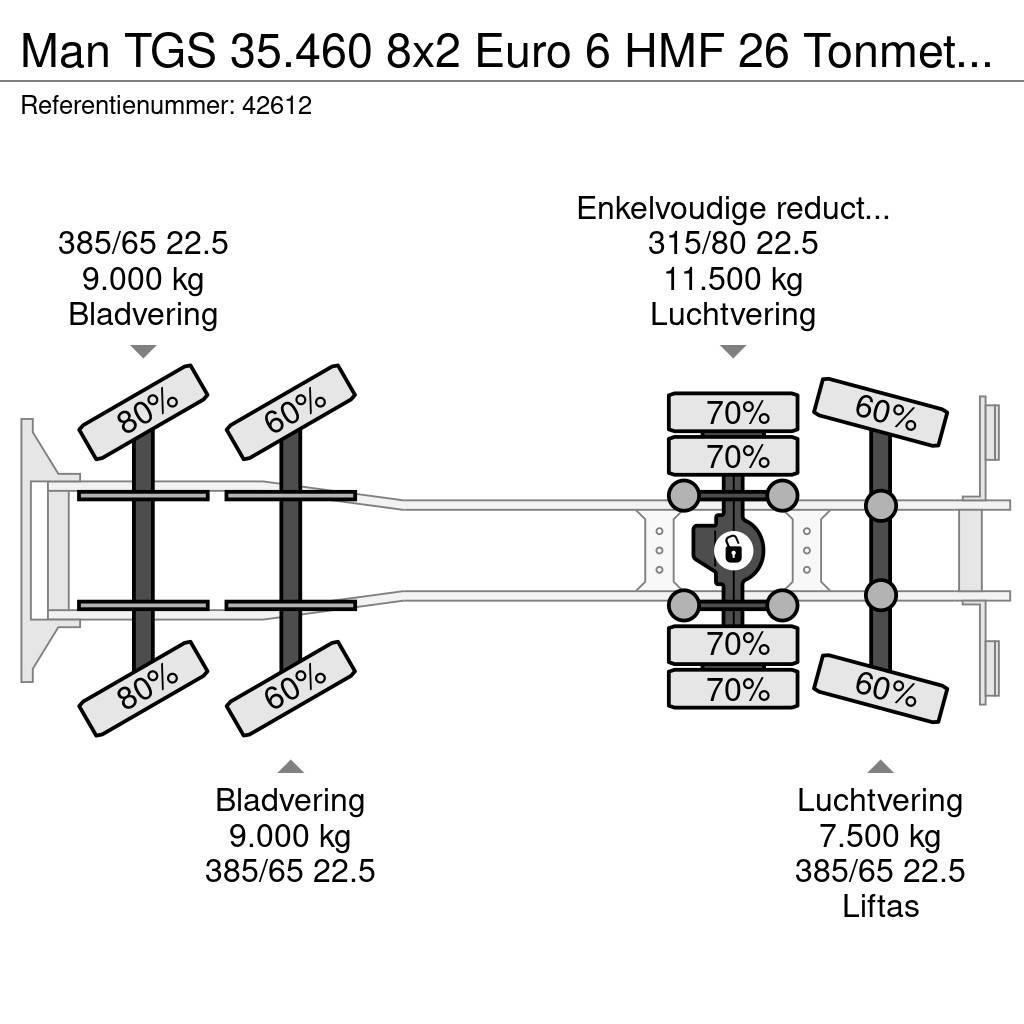 MAN TGS 35.460 8x2 Euro 6 HMF 26 Tonmeter laadkraan Lastväxlare/Krokbilar