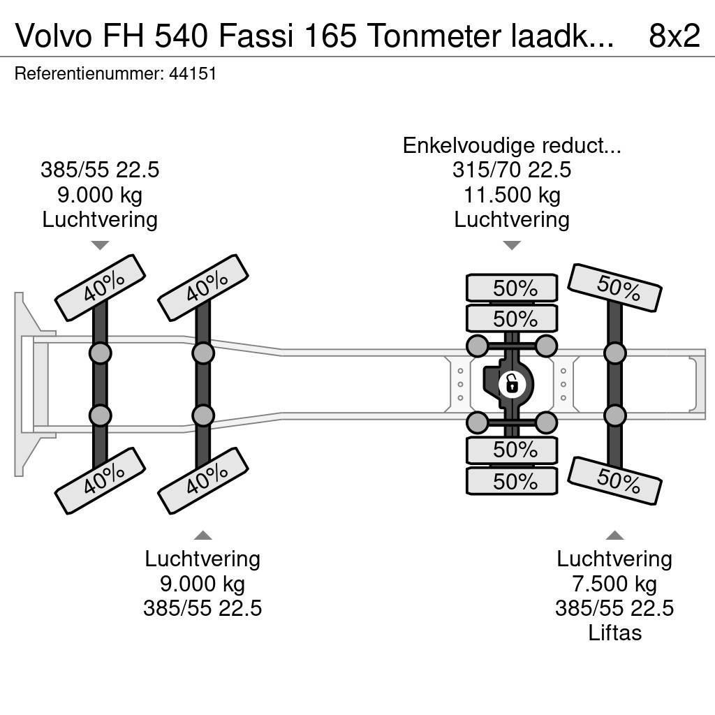 Volvo FH 540 Fassi 165 Tonmeter laadkraan + Fly-Jib Just Dragbilar