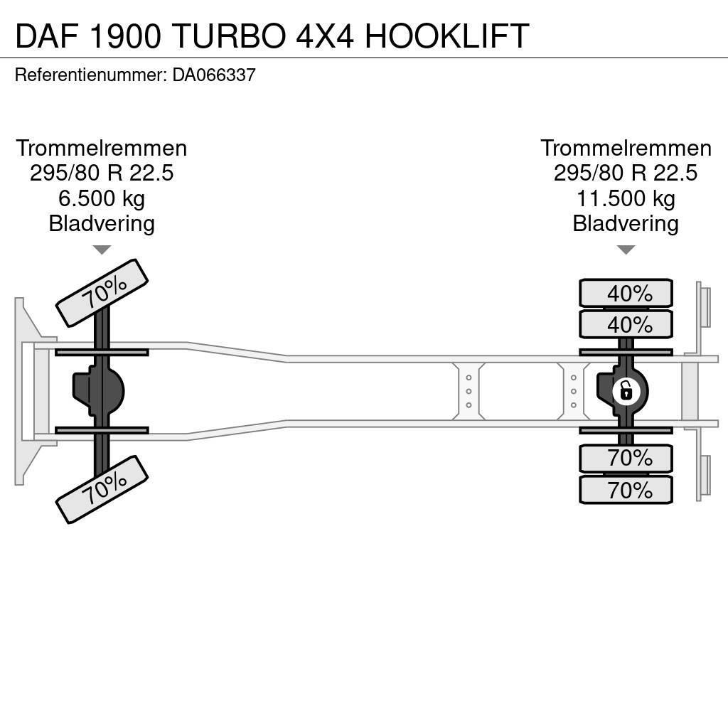 DAF 1900 TURBO 4X4 HOOKLIFT Lastväxlare/Krokbilar