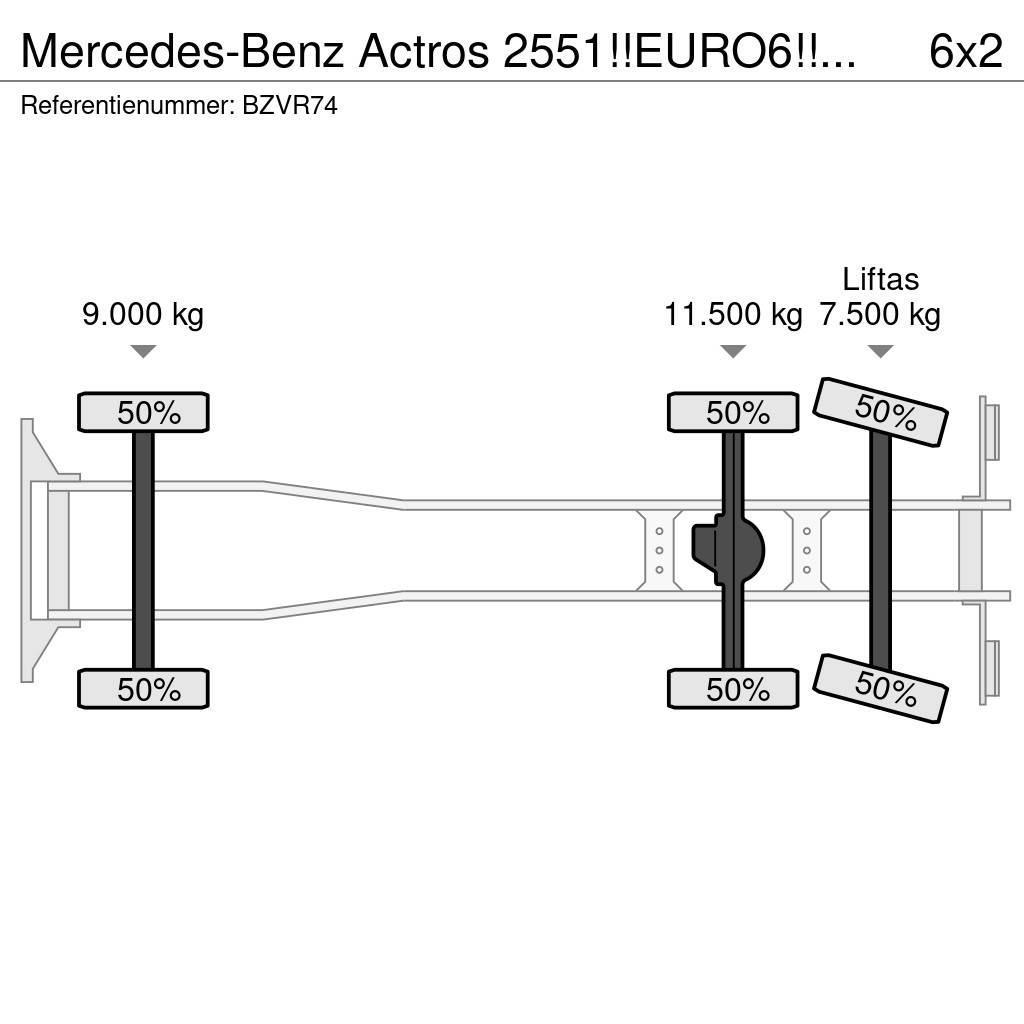Mercedes-Benz Actros 2551!!EURO6!!HOOKLIFT/CONTAINER/FULL OPTION Lastväxlare/Krokbilar
