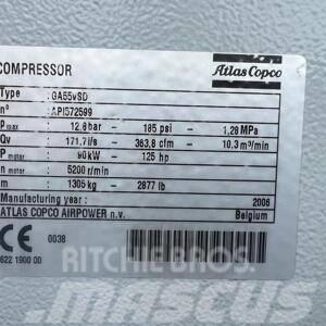 Atlas Copco Compressor, Kompressor GA 55 VSD FF Kompressorer