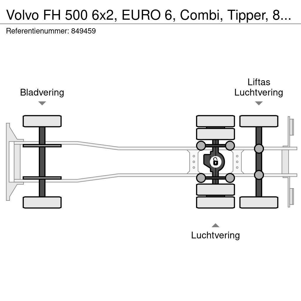 Volvo FH 500 6x2, EURO 6, Combi, Tipper, 84 M3 Tippbilar