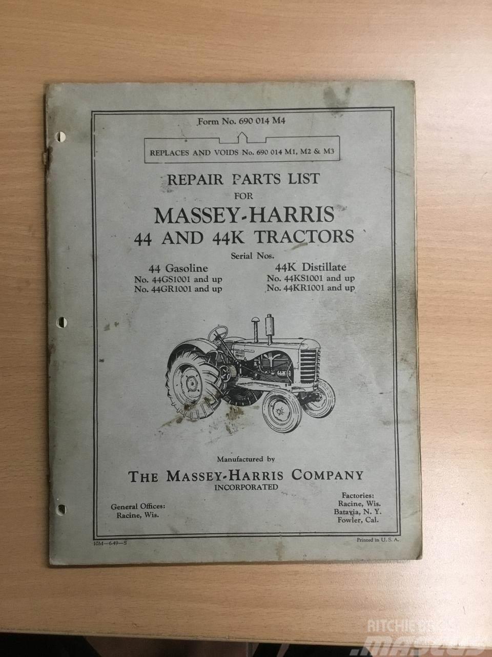 Massey Ferguson Parts list - manual Övriga lantbruksmaskiner