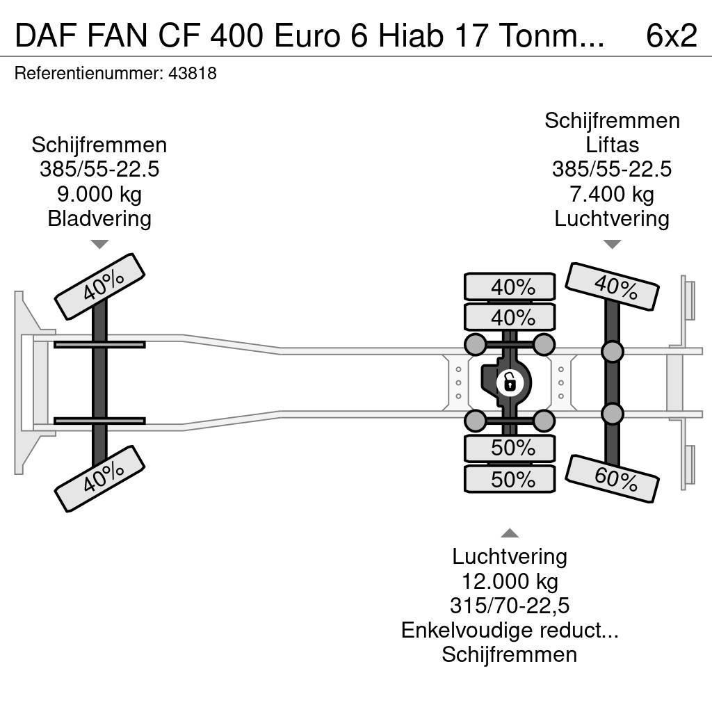 DAF FAN CF 400 Euro 6 Hiab 17 Tonmeter laadkraan Lastväxlare/Krokbilar