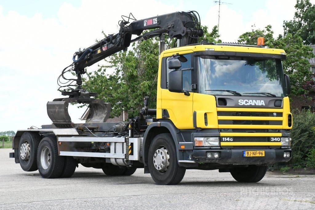 Scania R114-340 6x2 !!KRAAN/CONTAINER/KABEL!!MANUELL!! Lastväxlare/Krokbilar