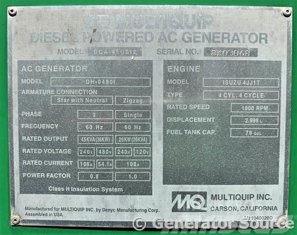 MultiQuip 36 kW - JUST ARRIVED Dieselgeneratorer