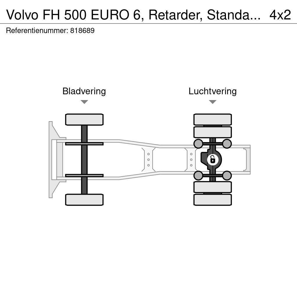 Volvo FH 500 EURO 6, Retarder, Standairco Dragbilar